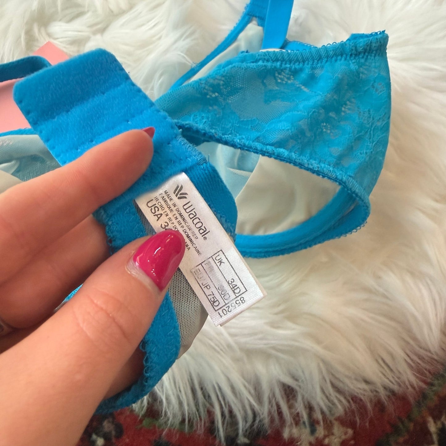 Wacoal Blue Lace T Shirt Bra - 34D