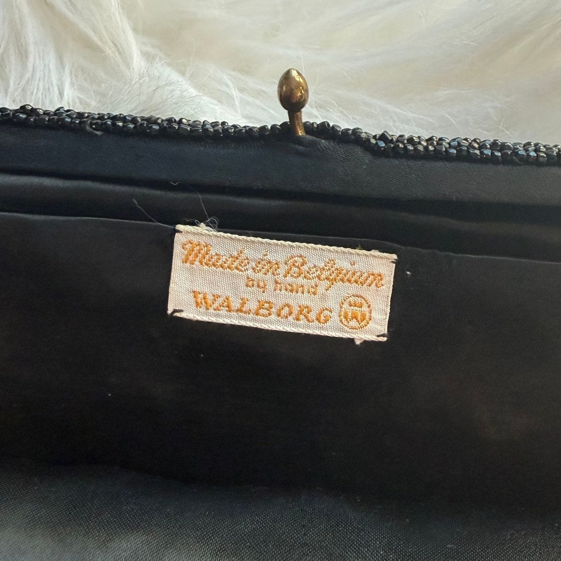 Vintage 1960s Handmade Elegant Beaded Evening Bag/Clutch
