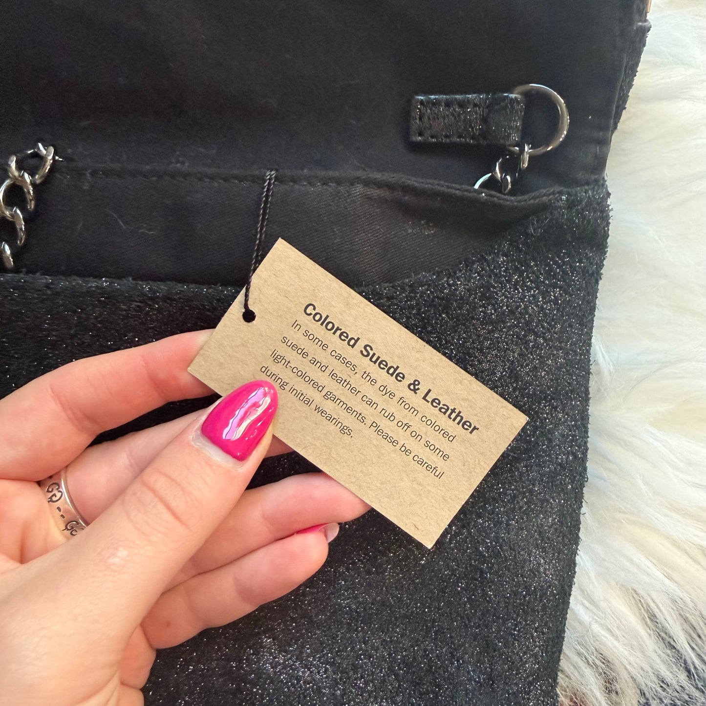 J. Crew Sparkle Suede Clutch/Chain Bag - New