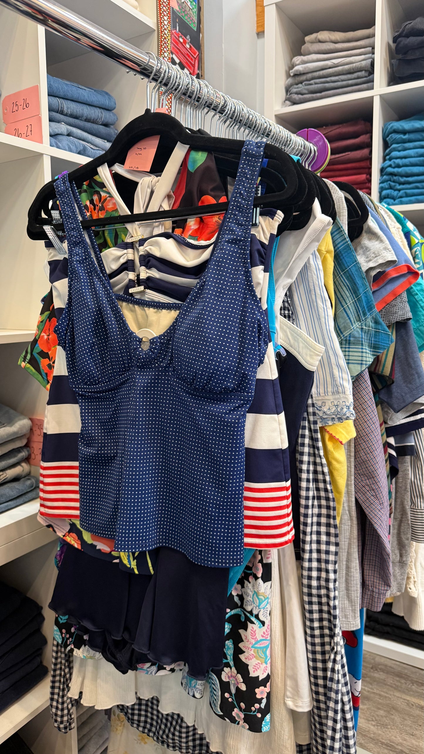 Vintage Navy Polka Dot Top