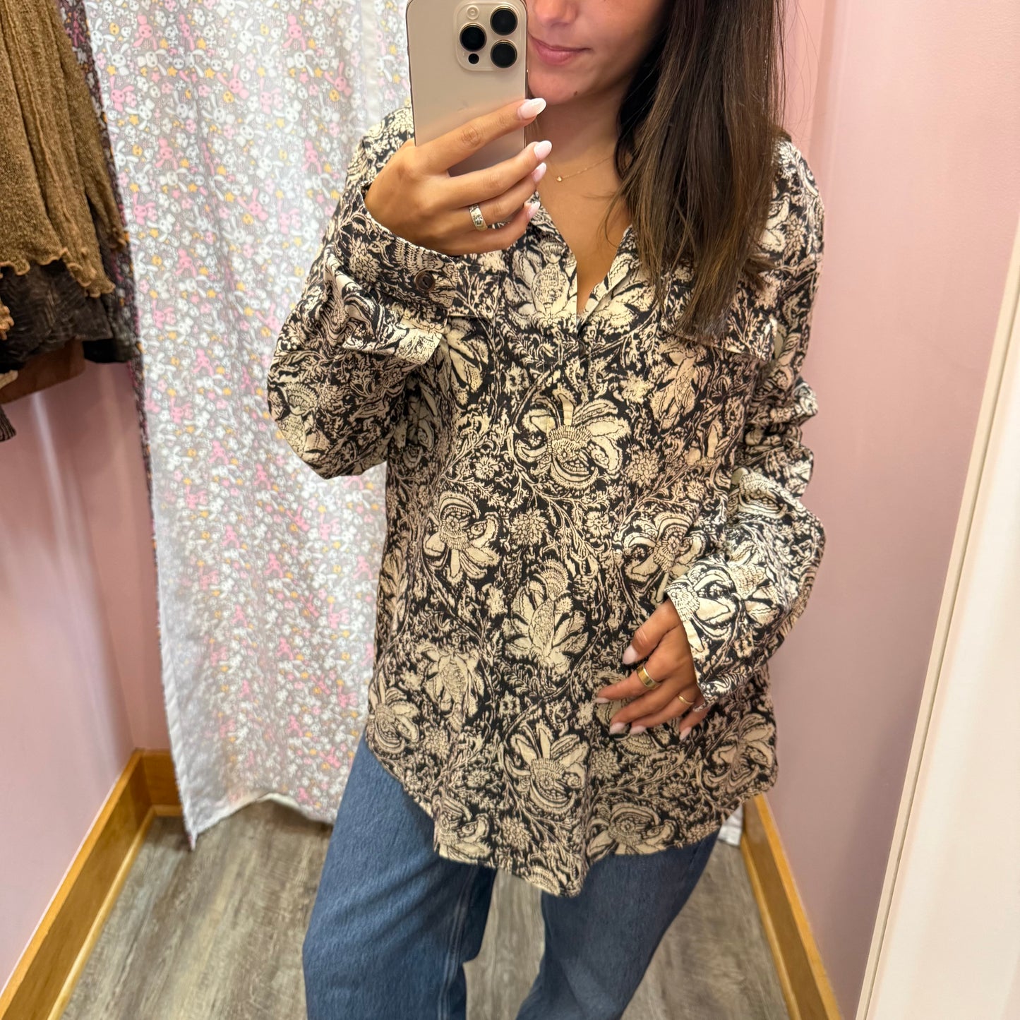 Polo Ralph Lauren Floral Pattern Henley Blouse