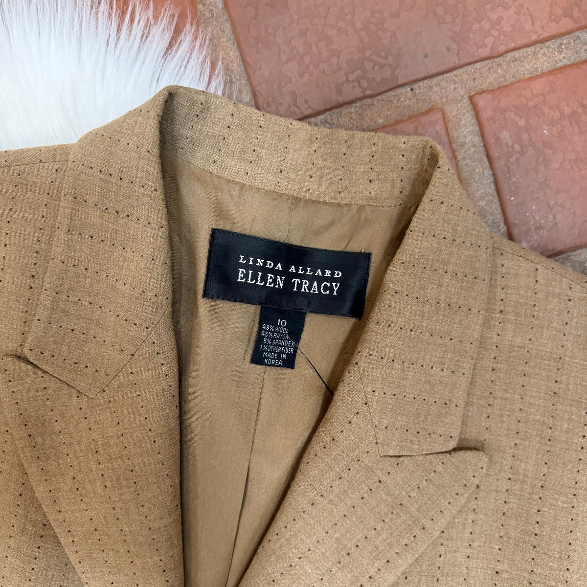 Ellen Tracy Vintage Designer Wool Blend Blazer
