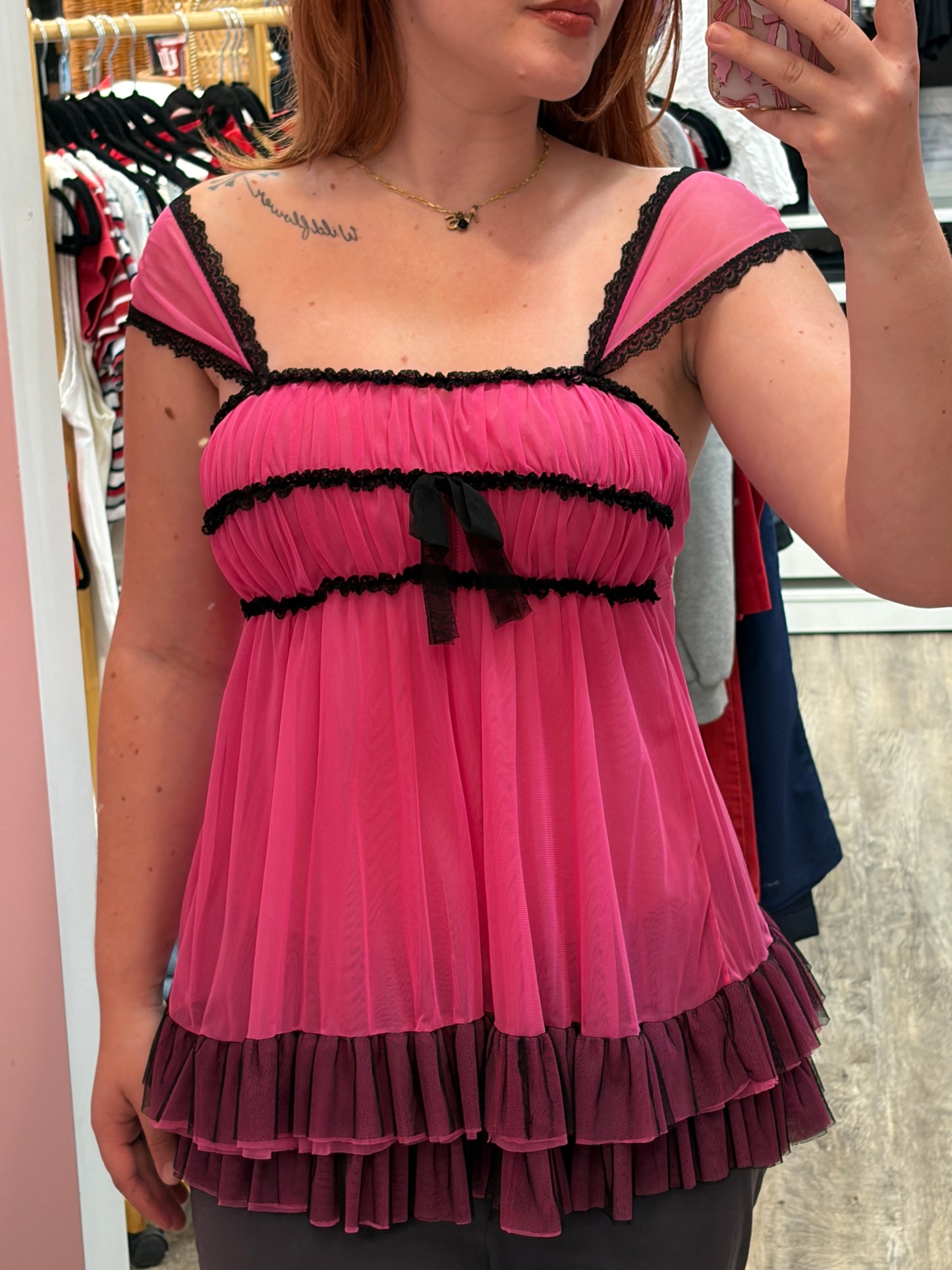 Frederick's of Hollywood Vintage Ruffle Babydoll - XS, S, M