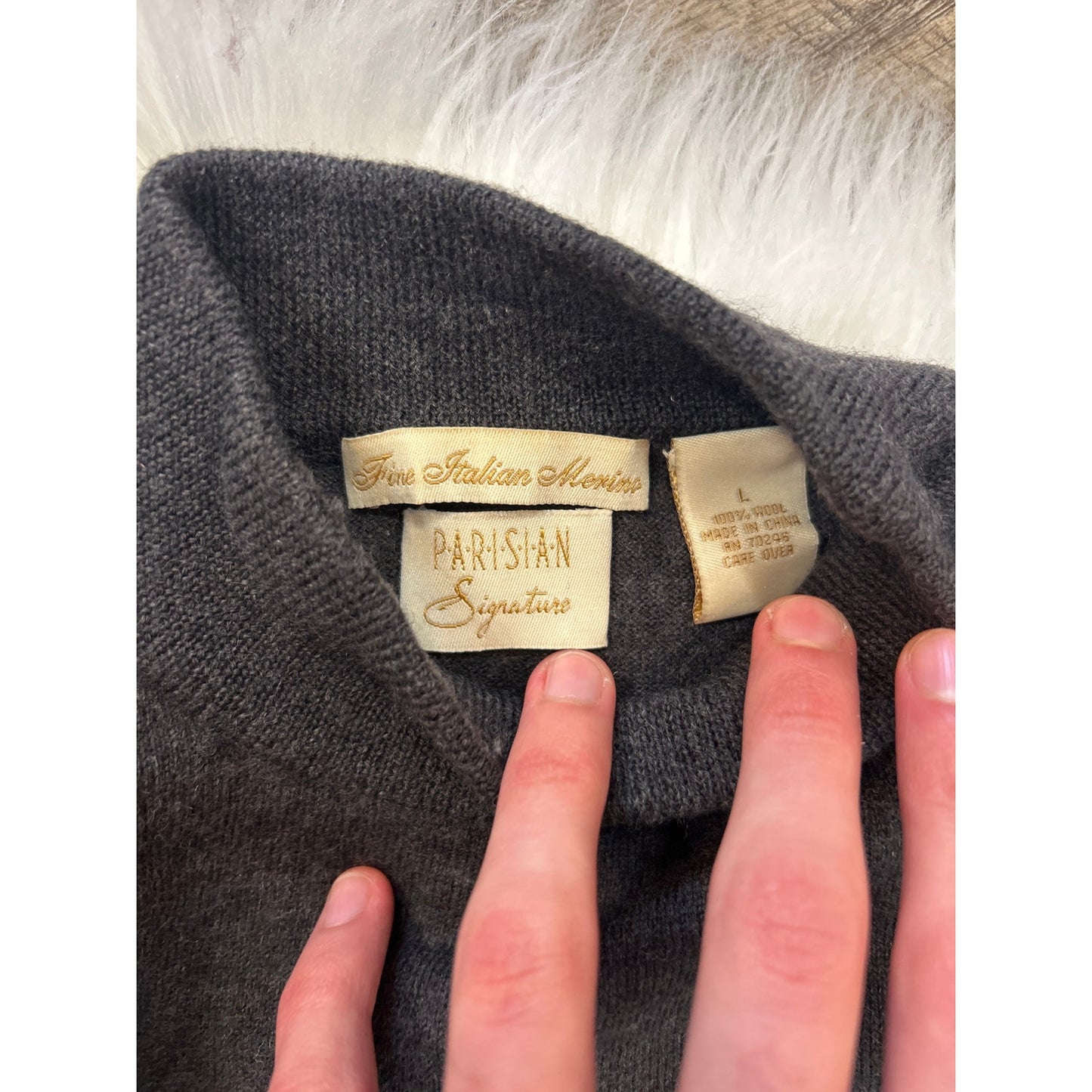 Vintage Parisian Signature Merino Wool Sweater - Size L