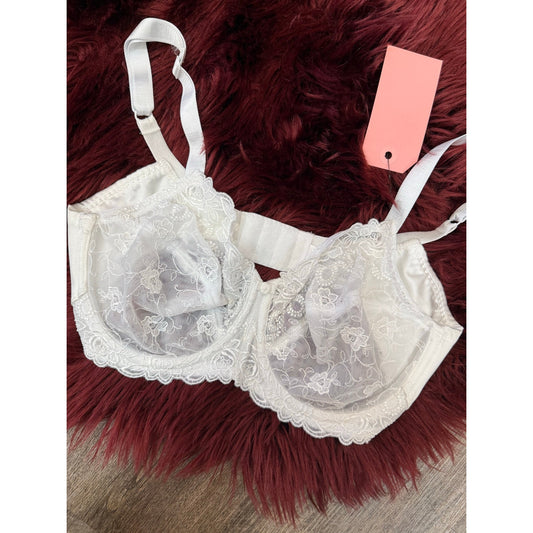 Wacoal White Lace Bra - Size 34D