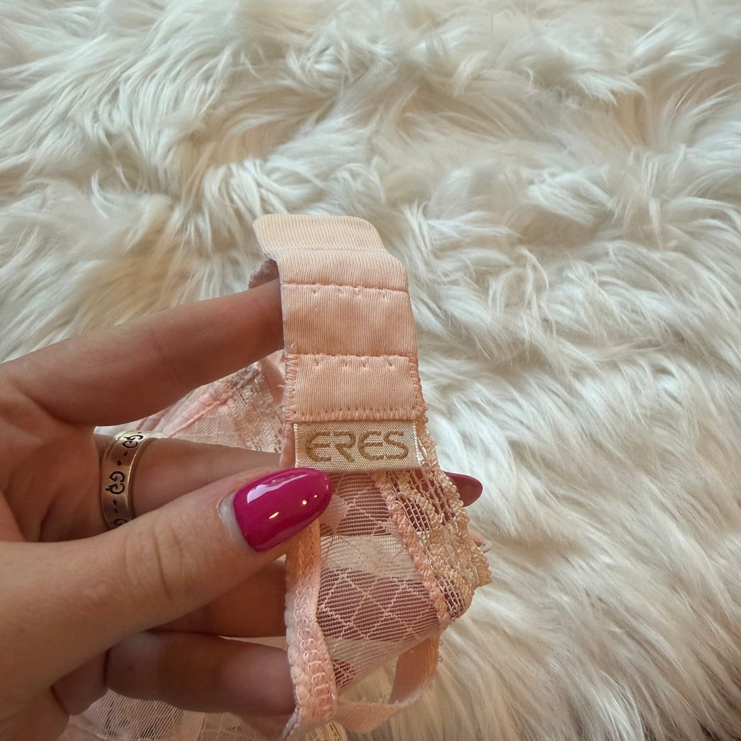 Eres Paris Designer Pink Delicate Lace Bra - 34D