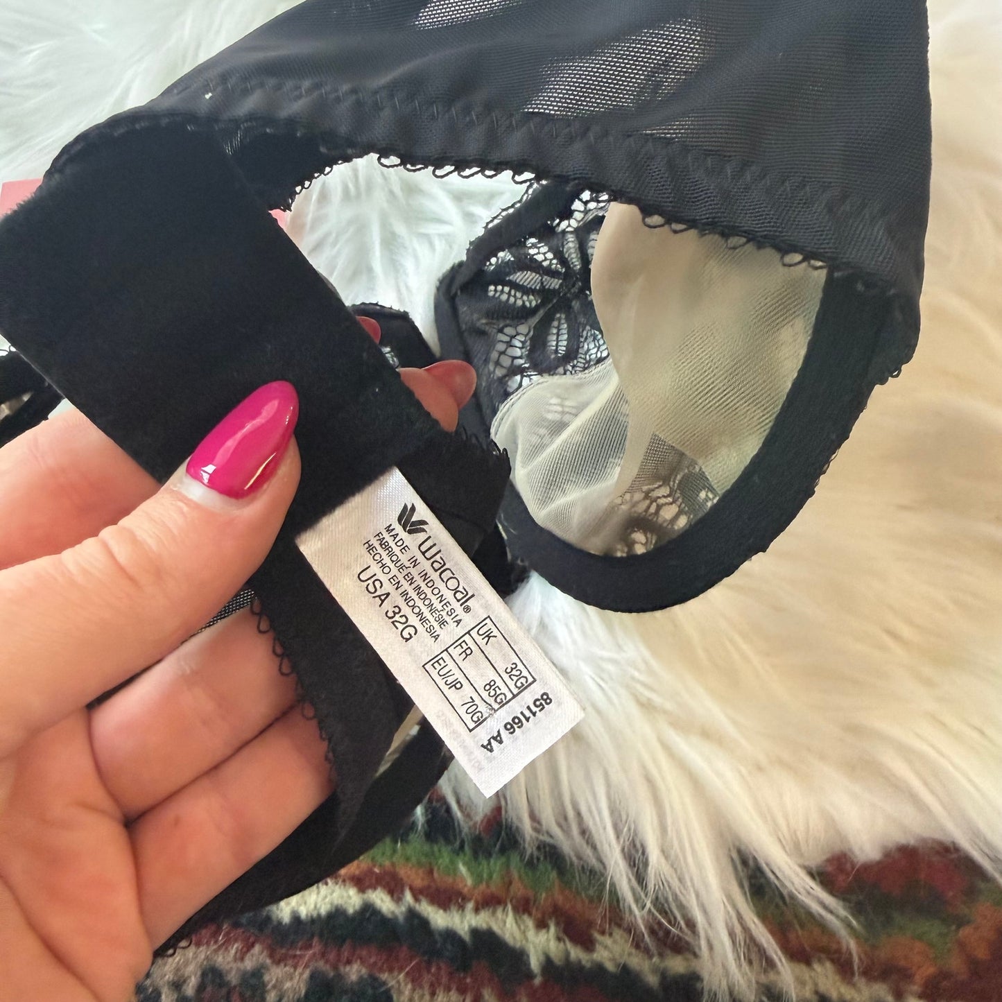 Wacoal Black Lace Bra - 32G