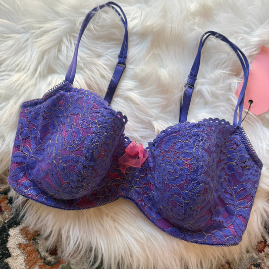 B. tempt'd Purple & Pink Lace Bra - 34DD