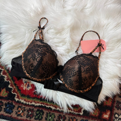 Y2K Cheetah/Lace Bra - 36B