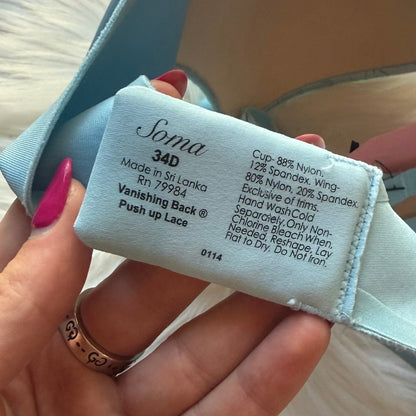 Soma Tiffany Blue Lace Bra - 34D