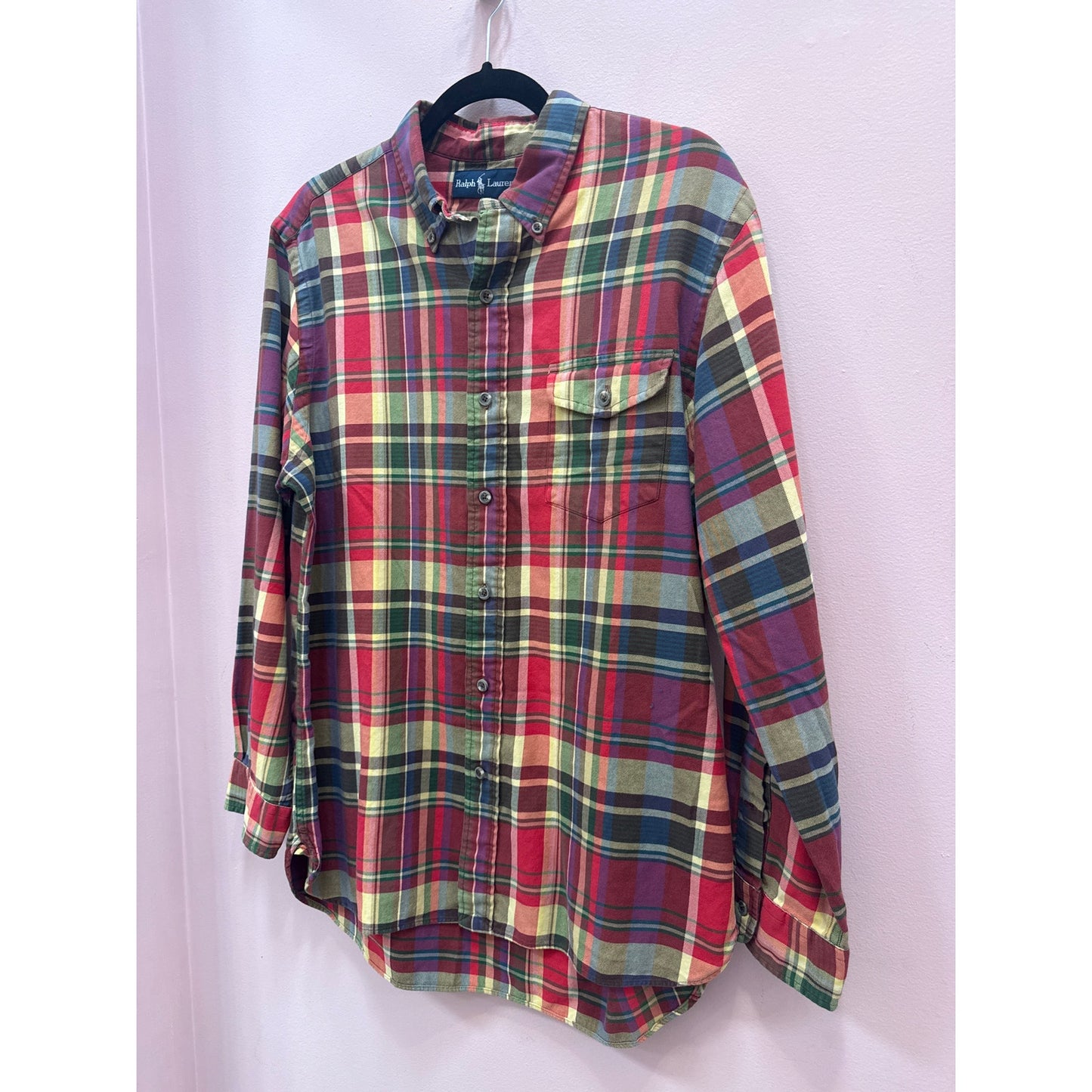 Vintage Ralph Lauren All Cotton Plaid Button Down - Size L