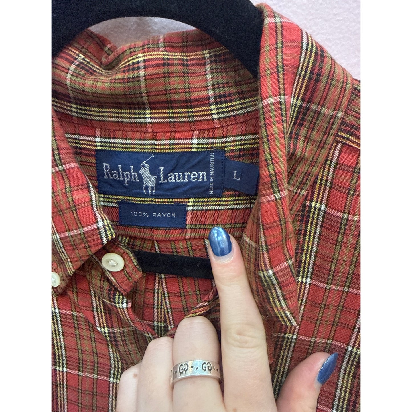 Vintage Ralph Lauren Rayon Button Down - Size L
