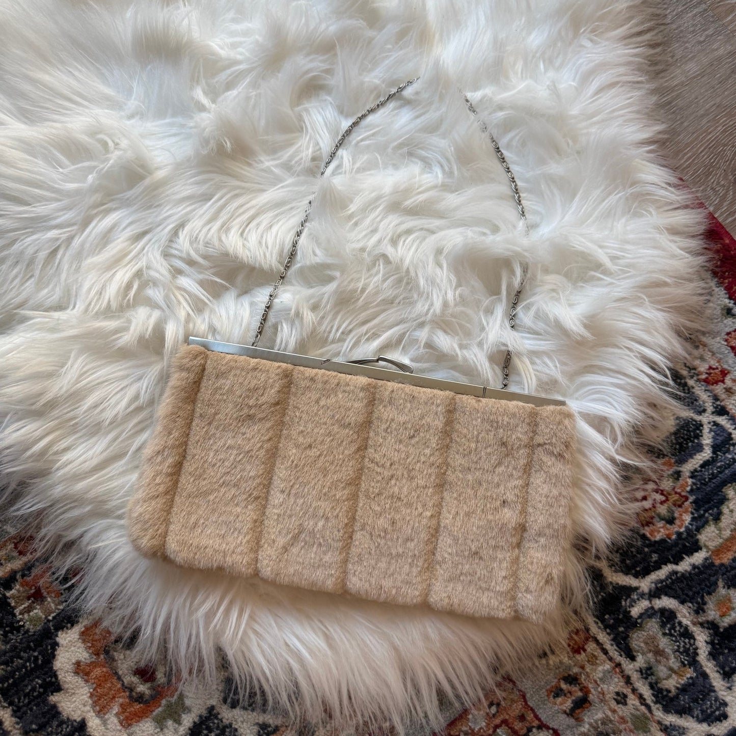Vintage XOXO Soft Vegan Fur Mini Evening Bag