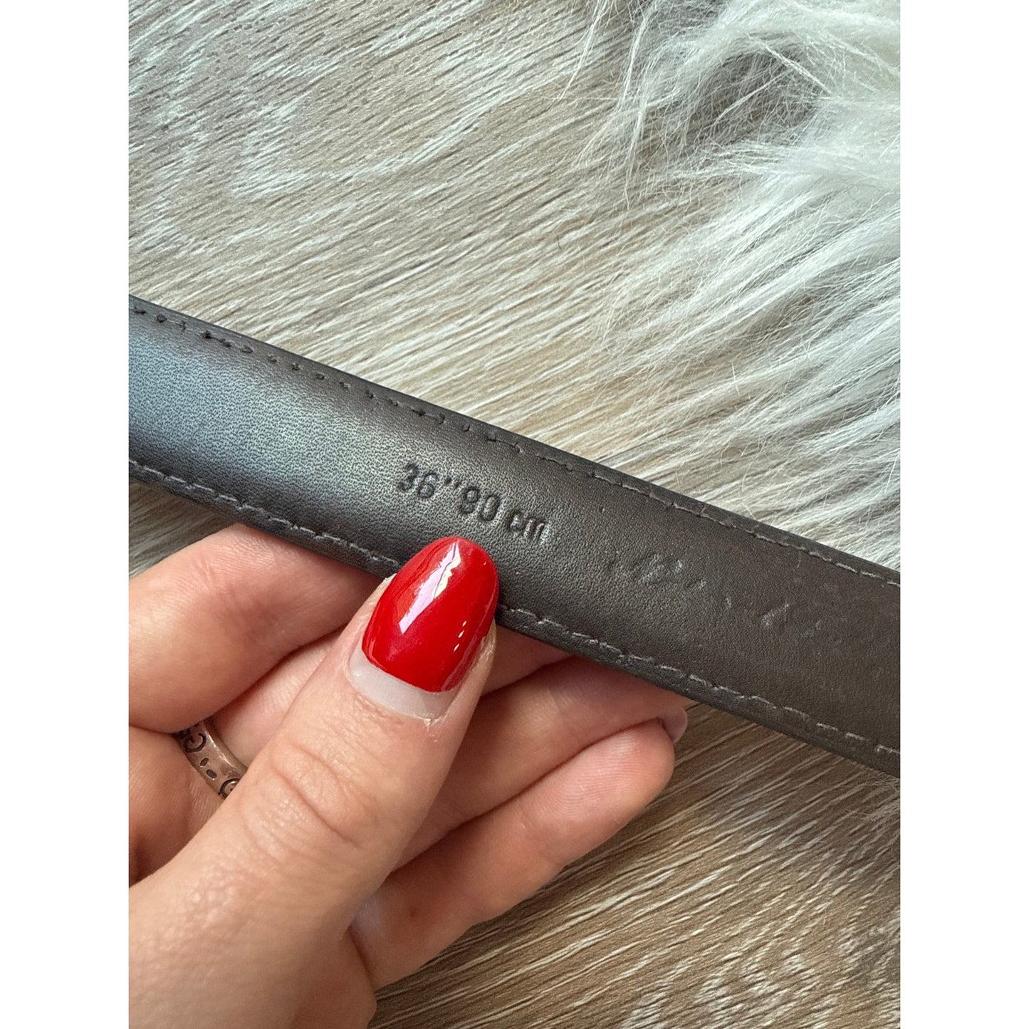 Vintage Brown Leather Belt - Size 36