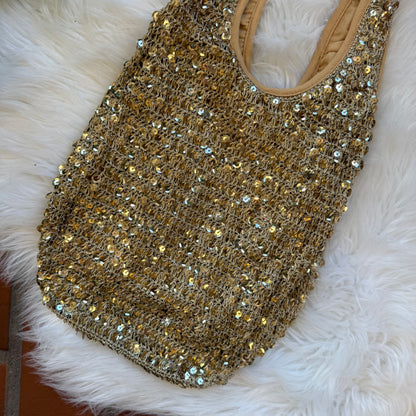 Vintage Y2K Gold Slouch Sparkle Bag