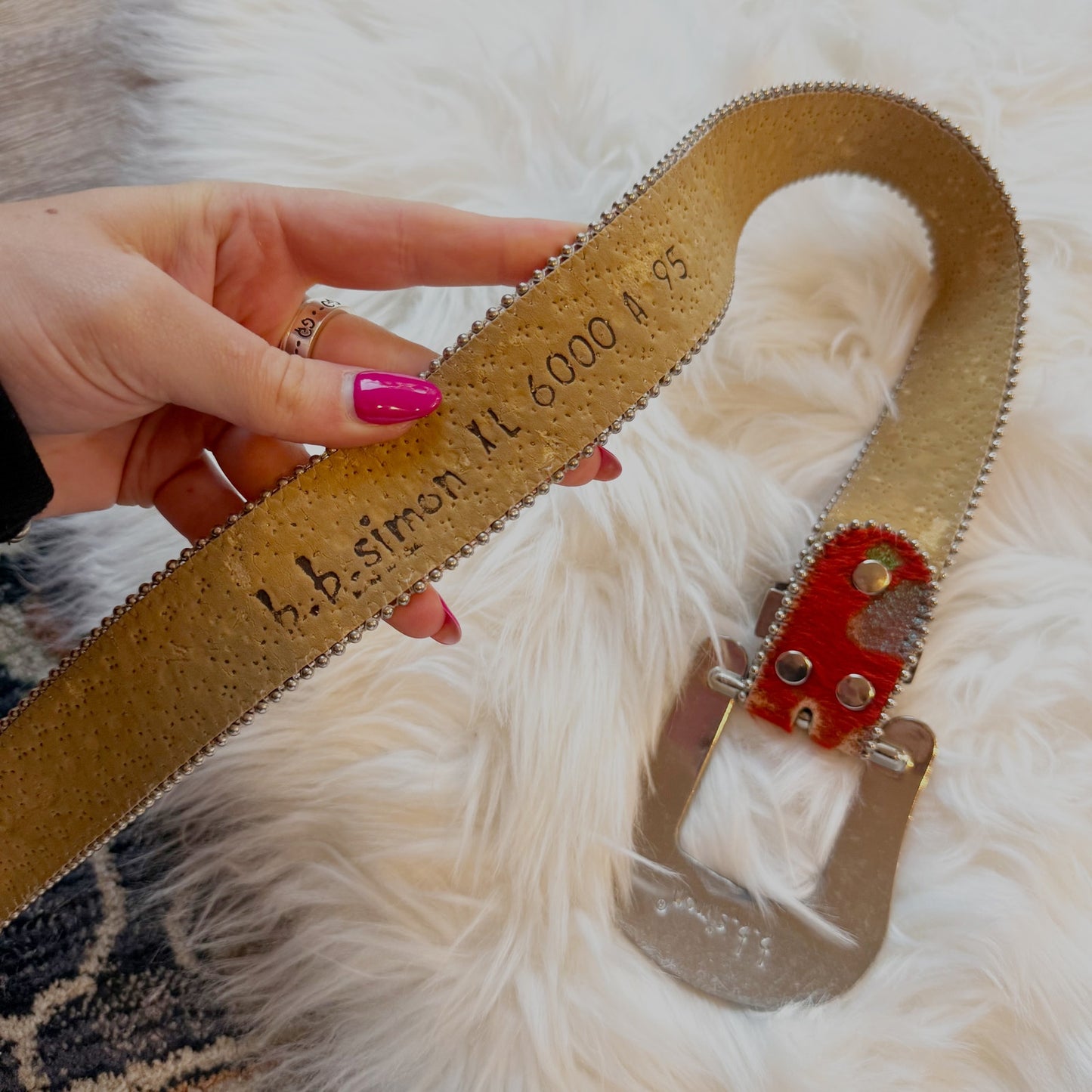 B.B. Simon Vintage  Swarovski Crystal & Leather Belt - Rare, Western