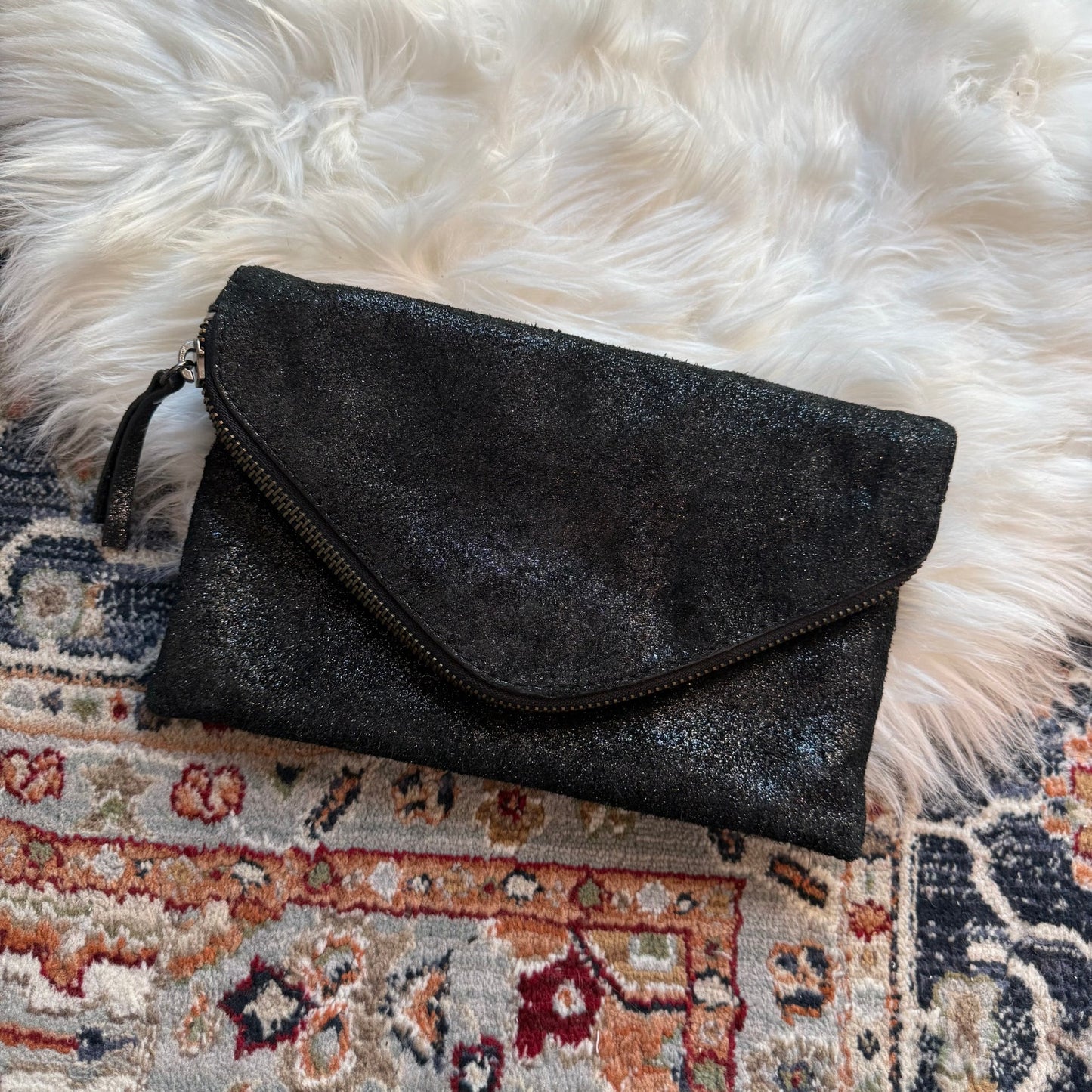 J. Crew Sparkle Suede Clutch/Chain Bag - New