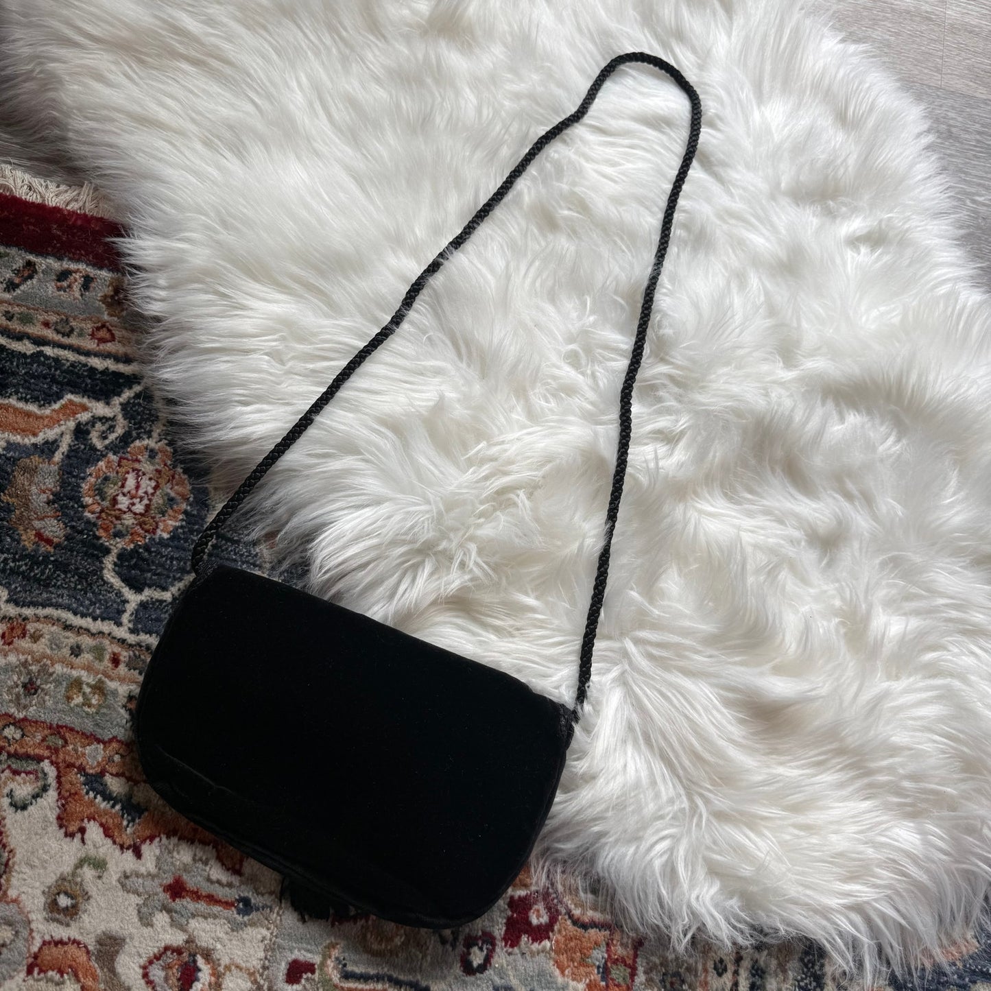 Vintage Black Velvet Tassel Evening Bag/Clutch
