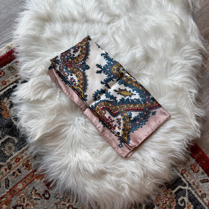 Vintage Paisley Print Regal Satin Scarf