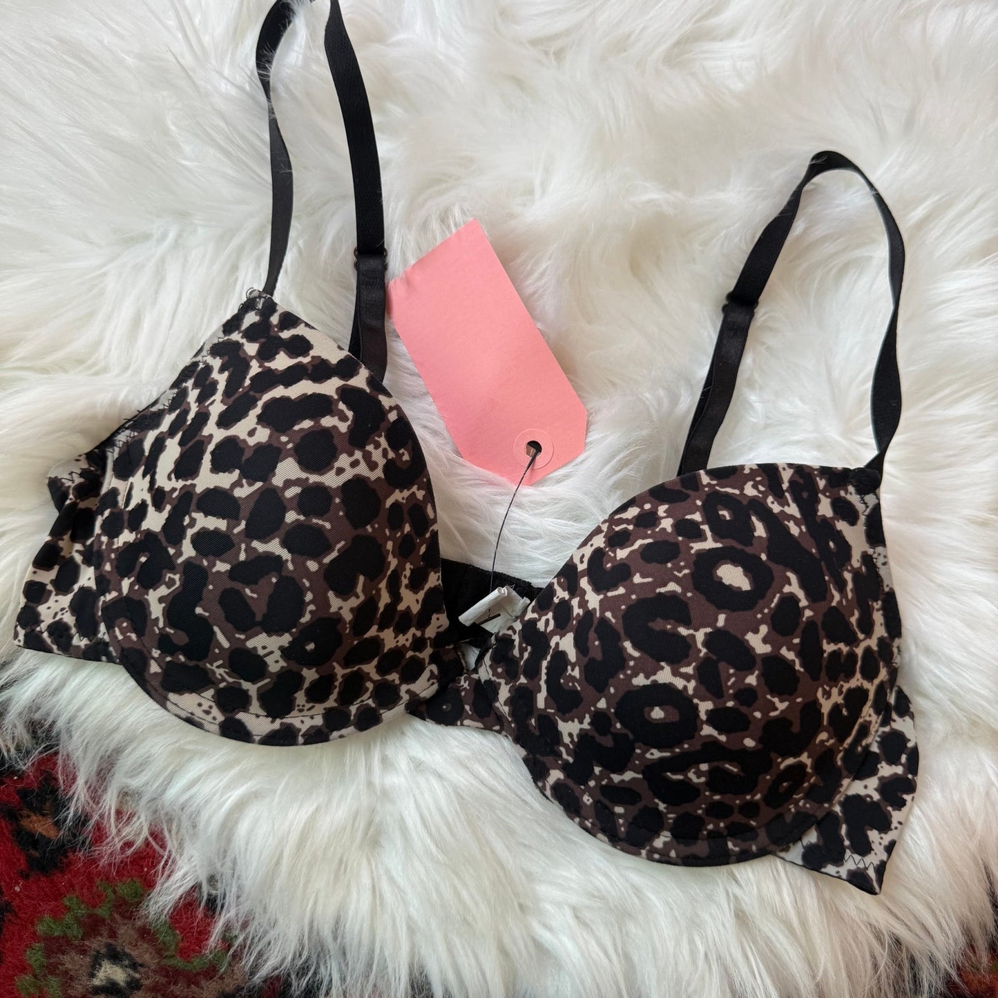 Vintage Animal Print Bra - 36B