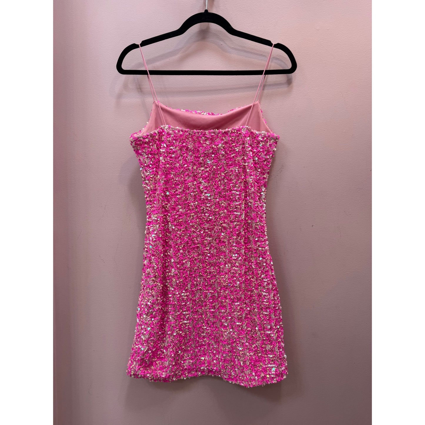 Thirty Thirty LA Pink Sequin Sparkle Club Vegas Bodycon Mini Dress - Size M