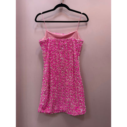 Thirty Thirty LA Pink Sequin Sparkle Club Vegas Bodycon Mini Dress - Size M