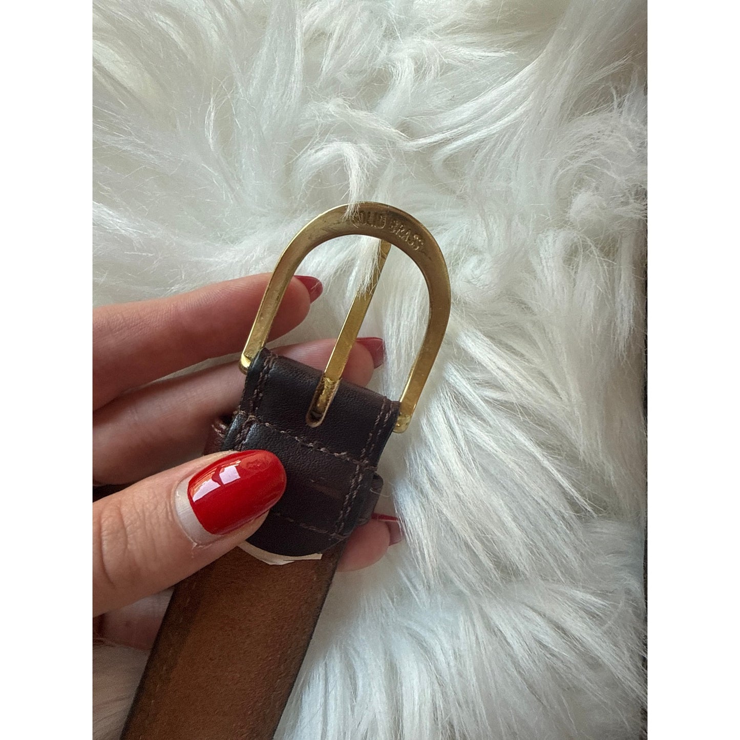 Vintage Leather Belt - Size 38
