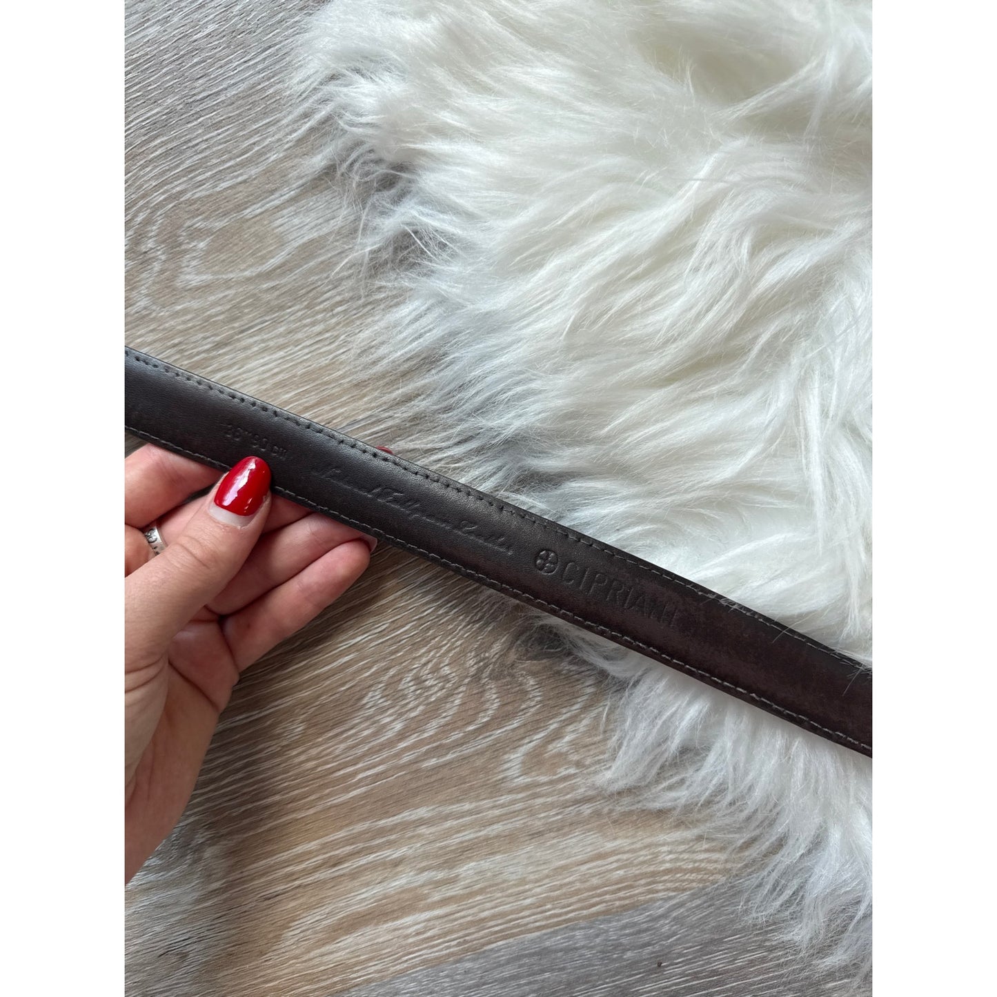 Vintage Brown Leather Belt - Size 36