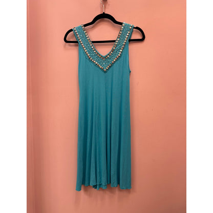 Vintage Y2K Beaded Mermaid Babydoll Sequin Shift Dress - Size S