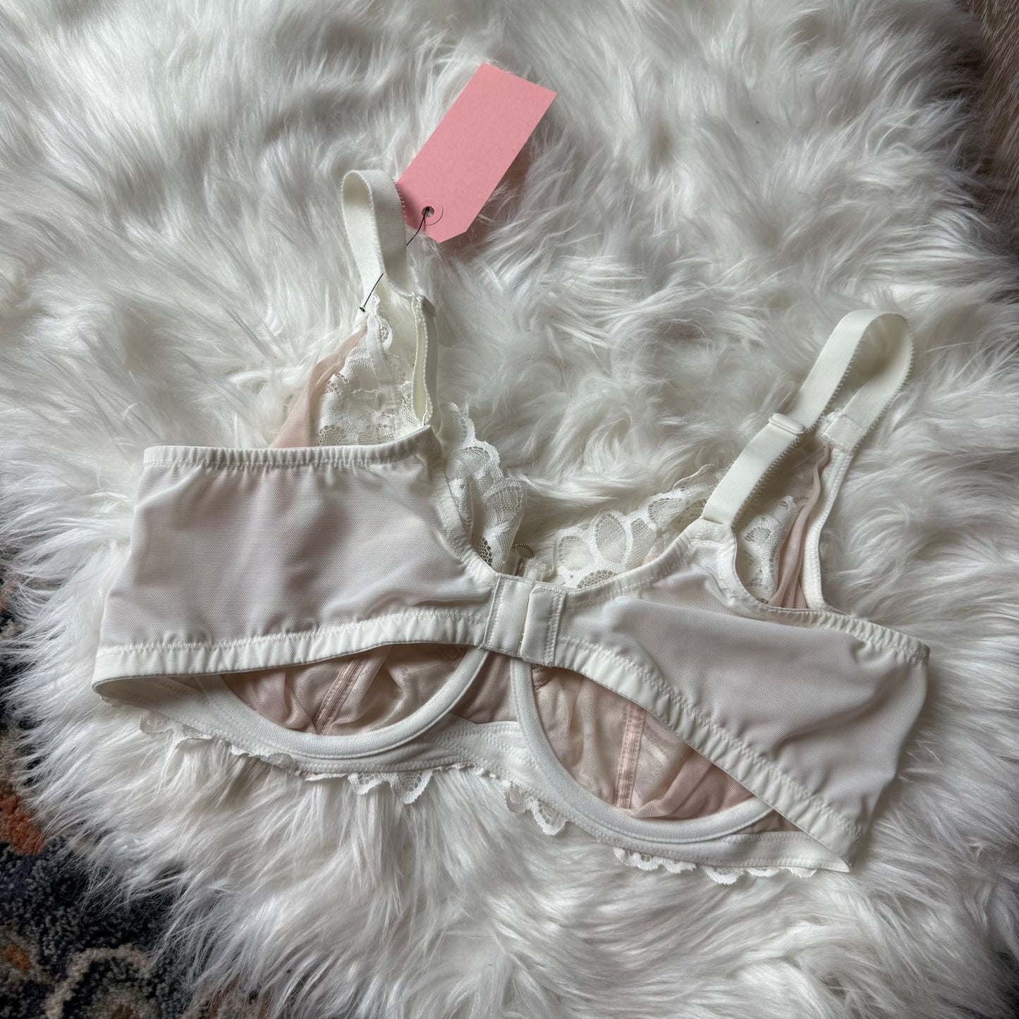 Panache Designer White Lace Bra - 40D