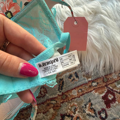 B. Tempt'd Blue Floral Bra - 34C