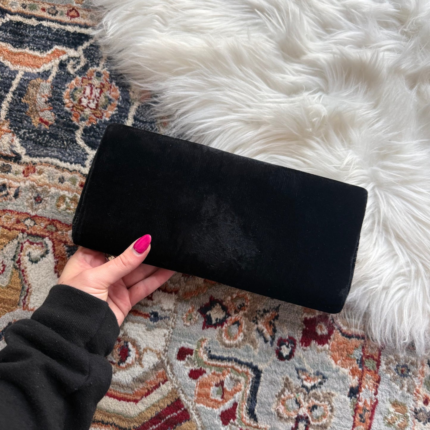 Victoria's Secret Vintage 1990s Black Velvet Evening Bag/Clutch
