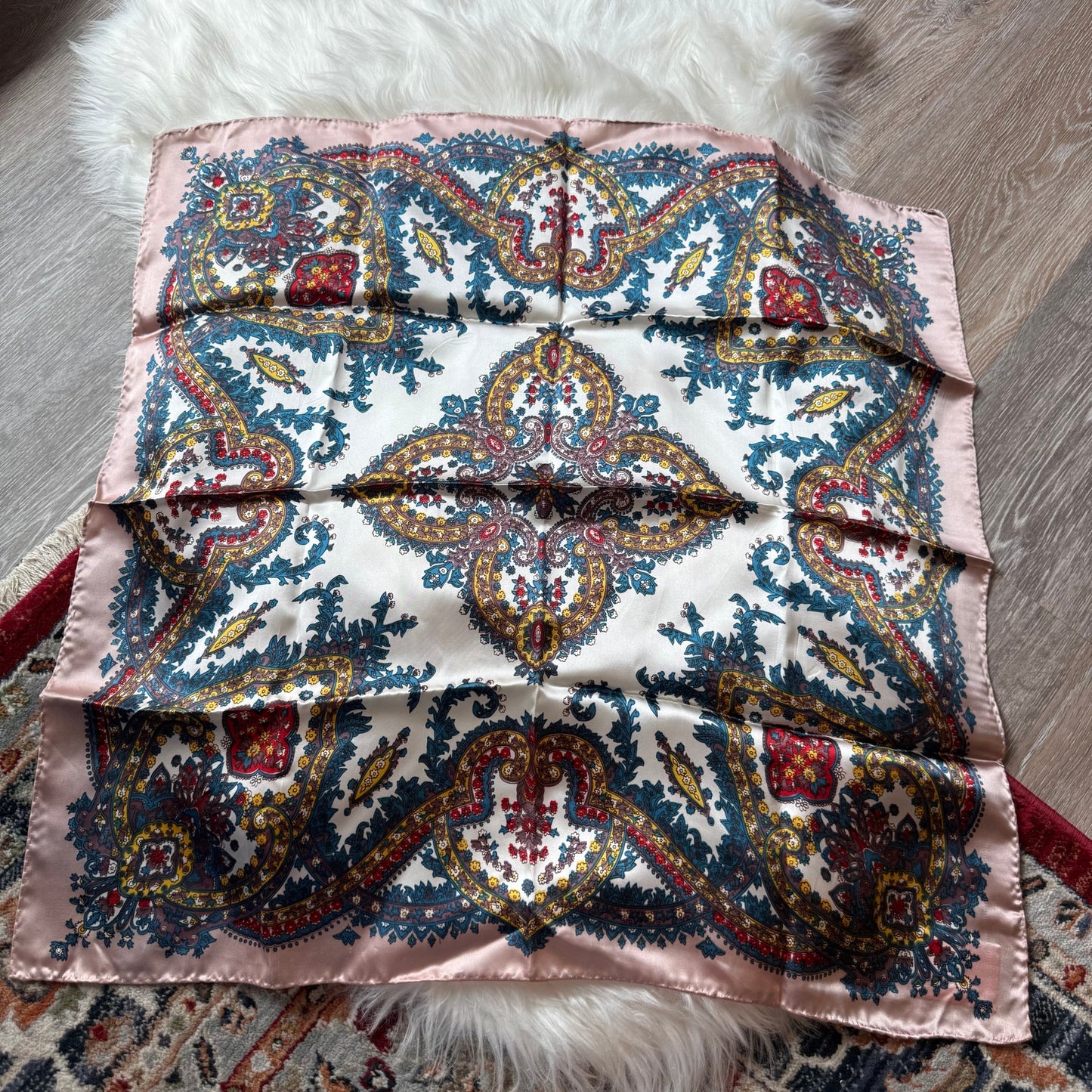Vintage Paisley Print Regal Satin Scarf