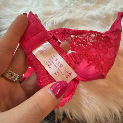 Lily of France Pink Lace Bra - 36C