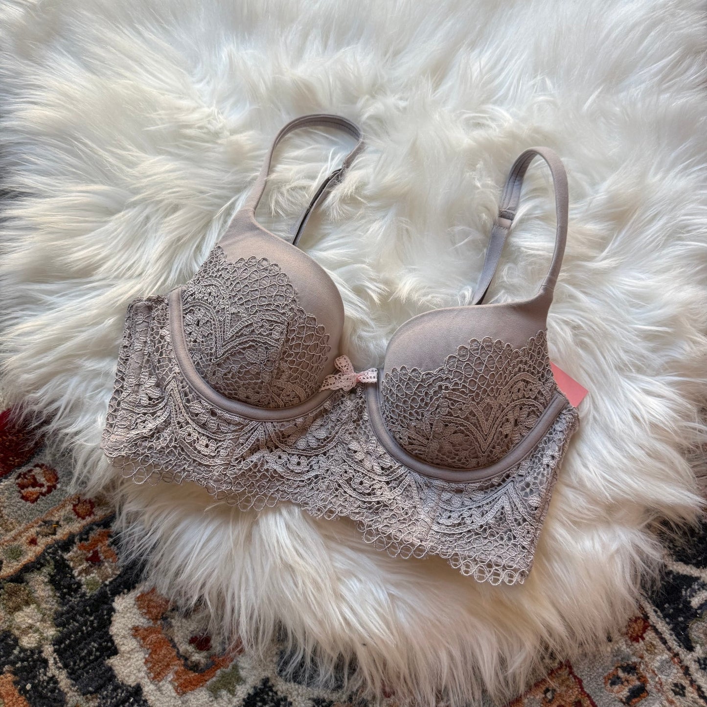 Victoria's Secret Body By Victoria Lined Demi Purple Lace Bra - 32B