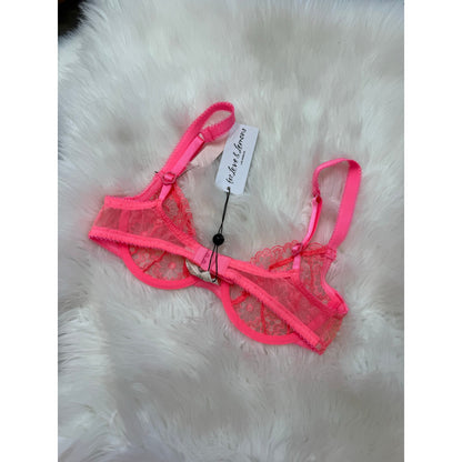 For Love & Lemons Pink Lace Bra - Size S