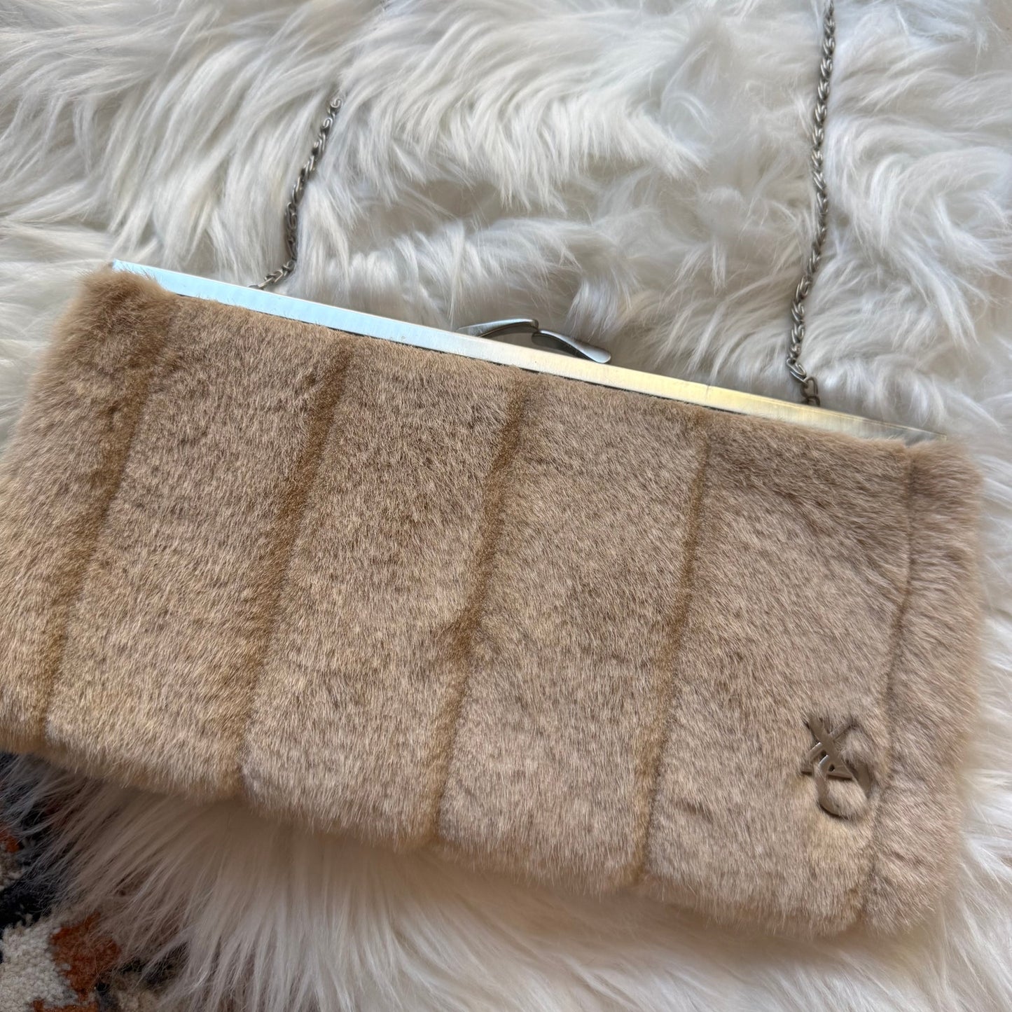 Vintage XOXO Soft Vegan Fur Mini Evening Bag
