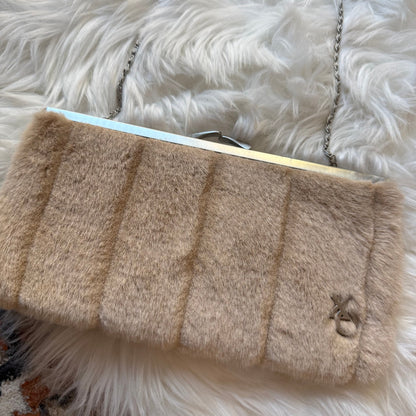 Vintage XOXO Soft Vegan Fur Mini Evening Bag