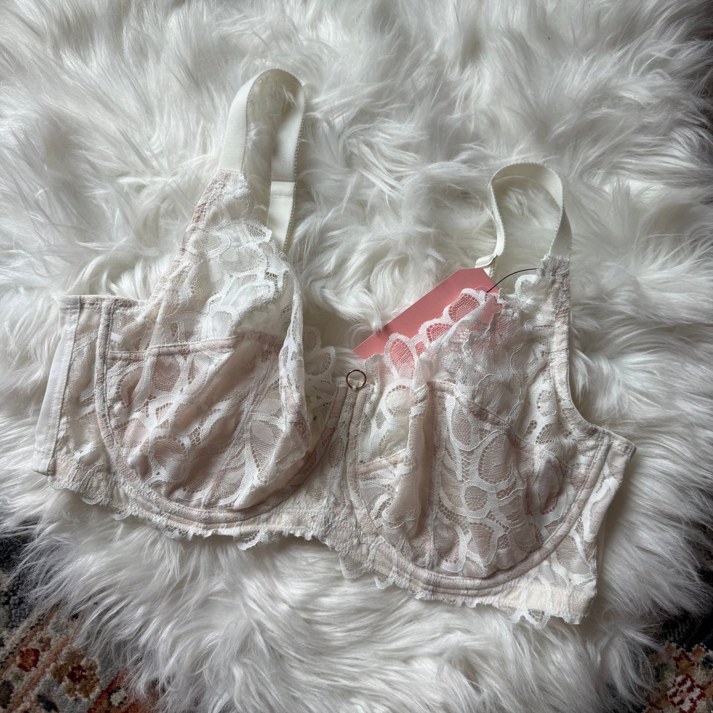 Panache Designer White Lace Bra - 40D