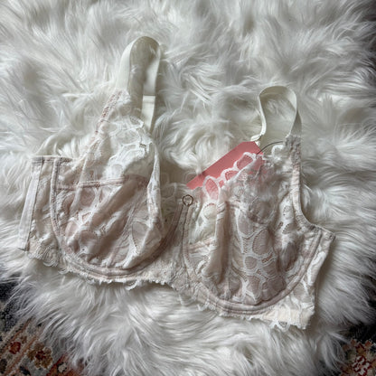 Panache Designer White Lace Bra - 40D