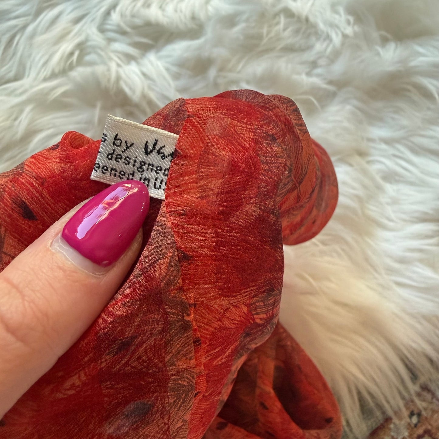 Vintage Vera 100% Silk Infinity Round Scarf