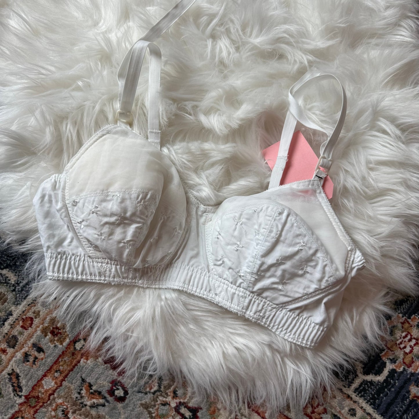 Vintage 1960s Permalift by Kayser White Lace Bra - Size 36B