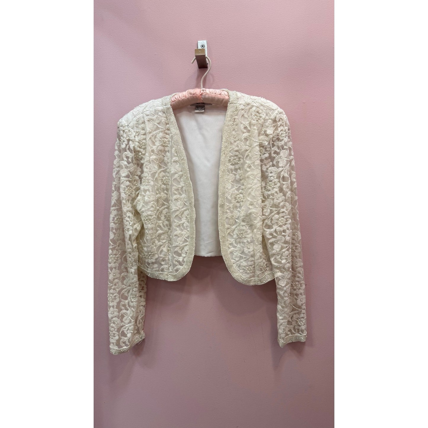Vintage Laurence Kazar 2 Pc Beaded Bridal Set - Jacket and Dress Size L
