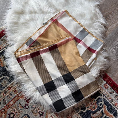 Vintage Plaid Silk Scarf
