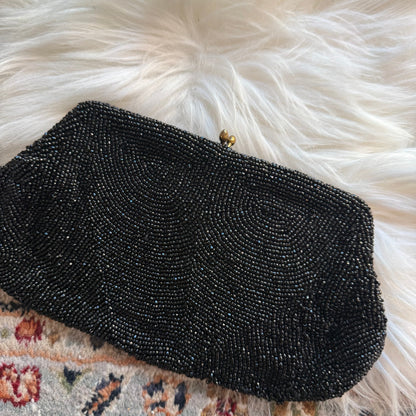 Vintage 1960s Handmade Elegant Beaded Evening Bag/Clutch