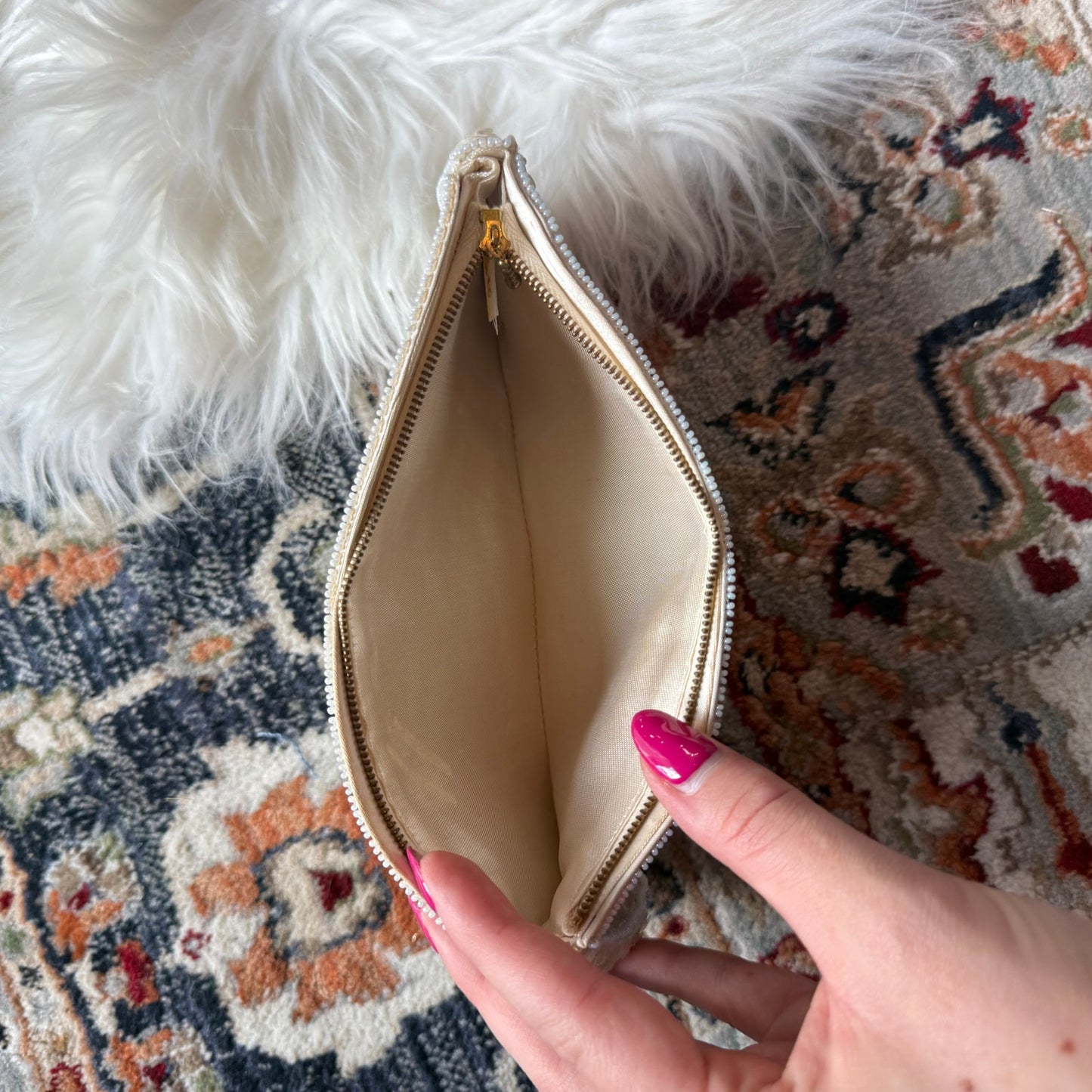 Vintage White Sequin Elegant Evening Mini Bag/Clutch