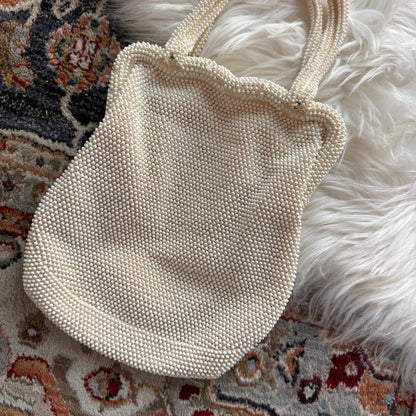 Vintage White Beaded Evening Mini Bag