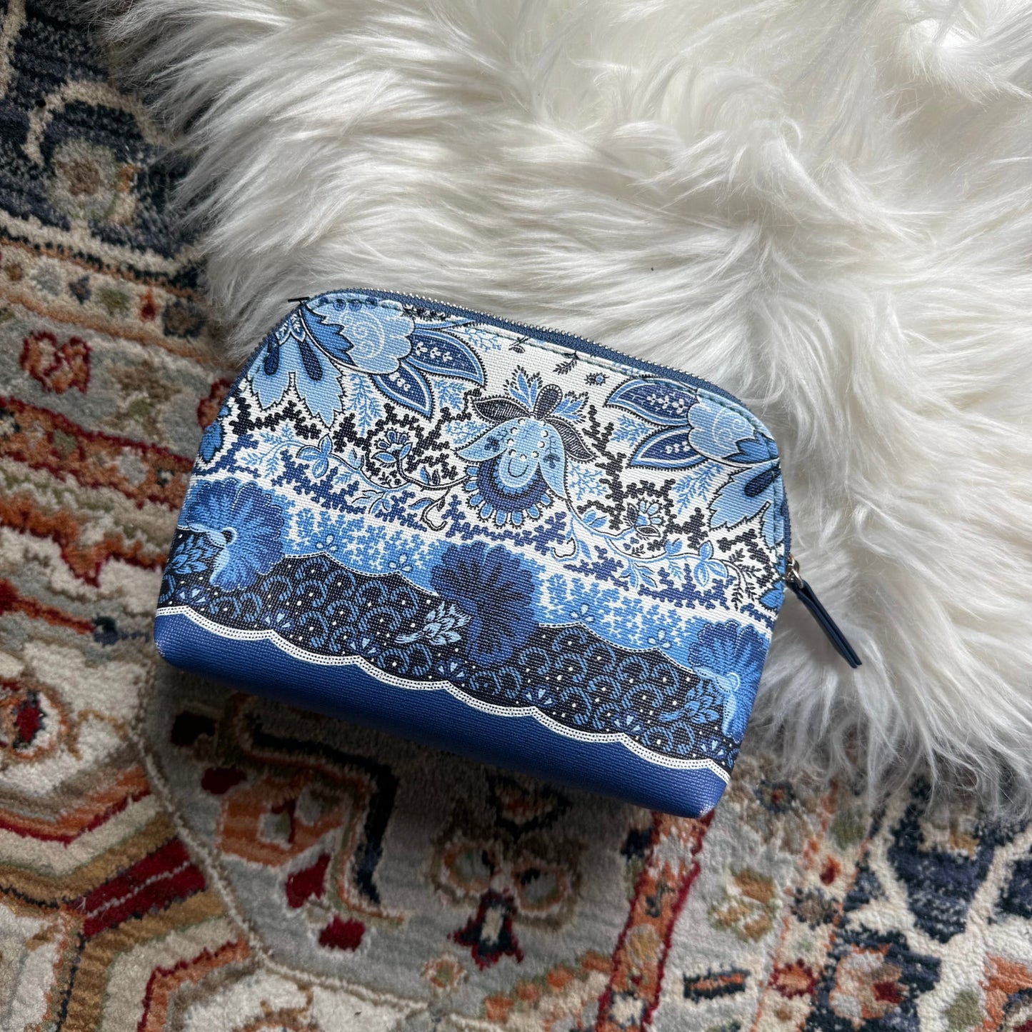 J. Crew Blue & White Pouch/Organizer/Clutch - NEW
