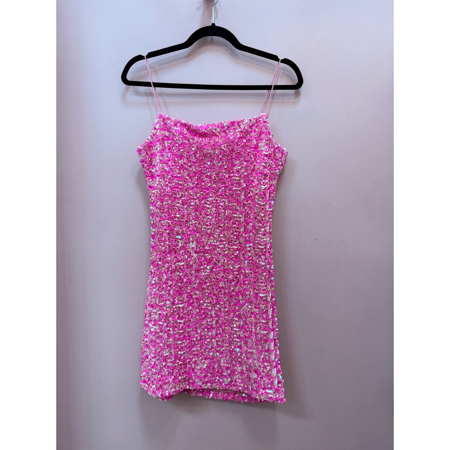 Thirty Thirty LA Pink Sequin Sparkle Club Vegas Bodycon Mini Dress - Size M