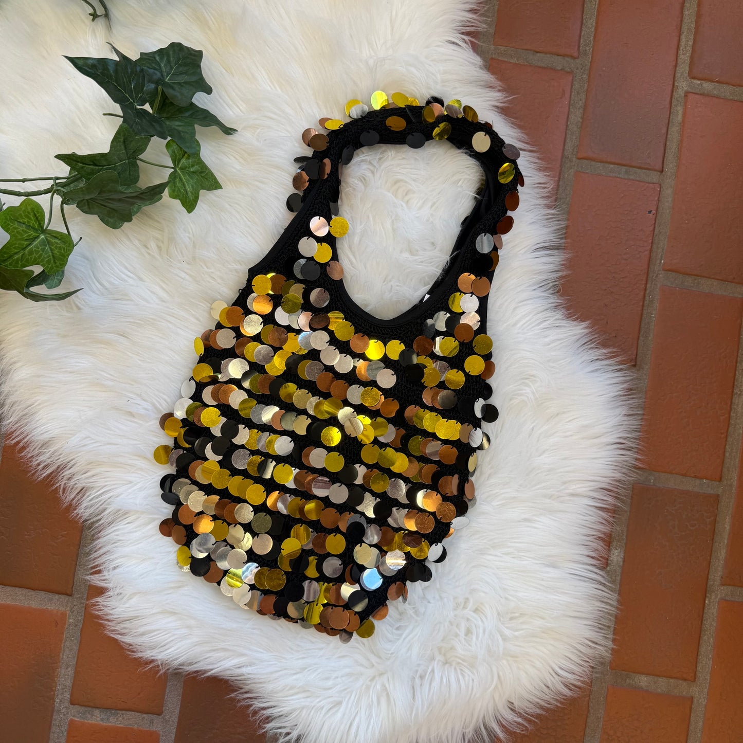 Vintage Y2K “Mixed Metals” Slouch Sparkle Bag